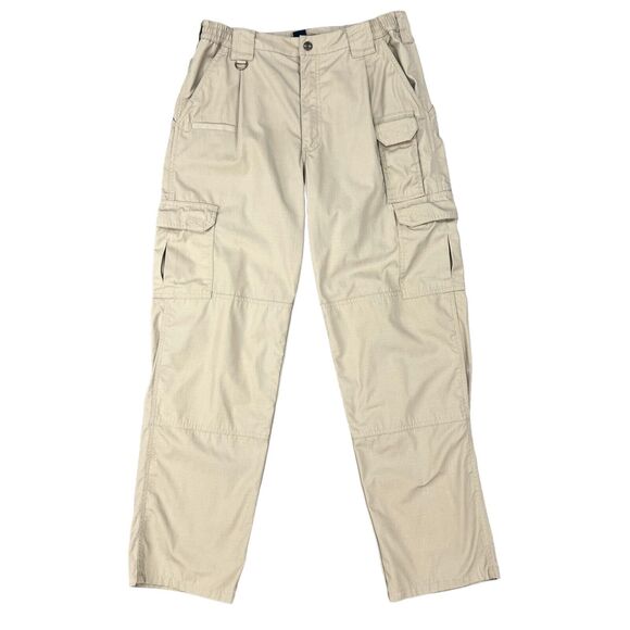 5.11 Tactical Pants Mens 32 Beige Elastic Waist Cargo Pockets Utility Military - Picture 1 of 12